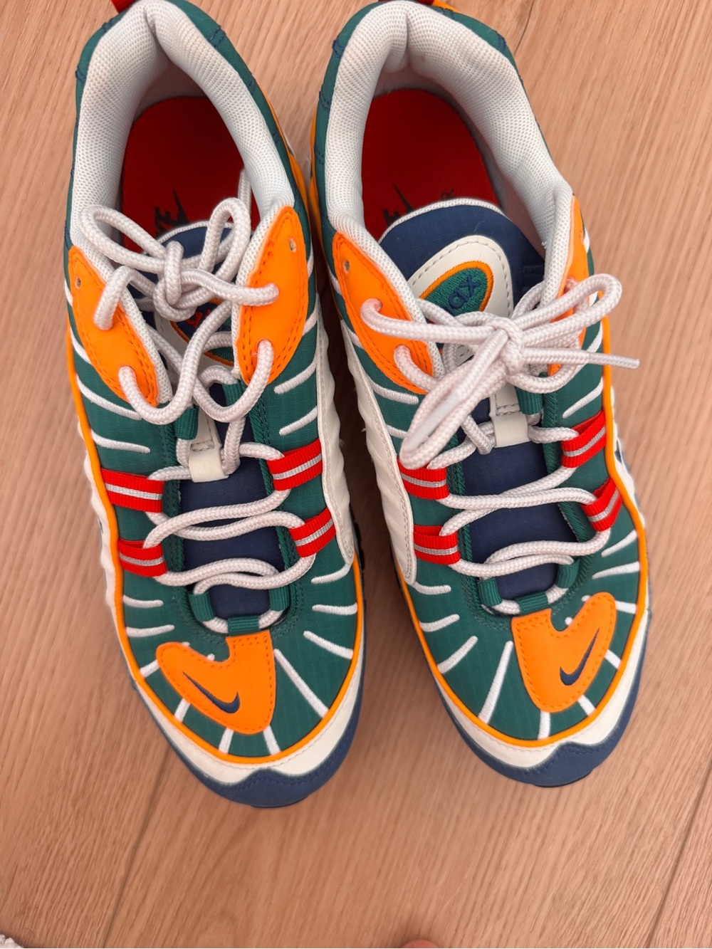Women’s Air Max 98 Green & Orange Athletic Sneakers